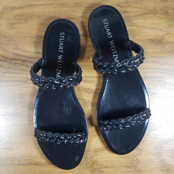 Stuart Weitzman Braida Sawyer Jelly Sandals Beach Ready Size 8 Black Sandals - Picture 6 of 13